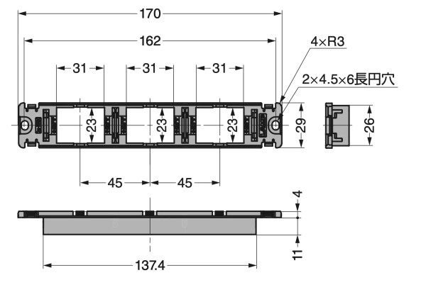 3個用 櫥櫃型 金屬面板 (神保) (四色)